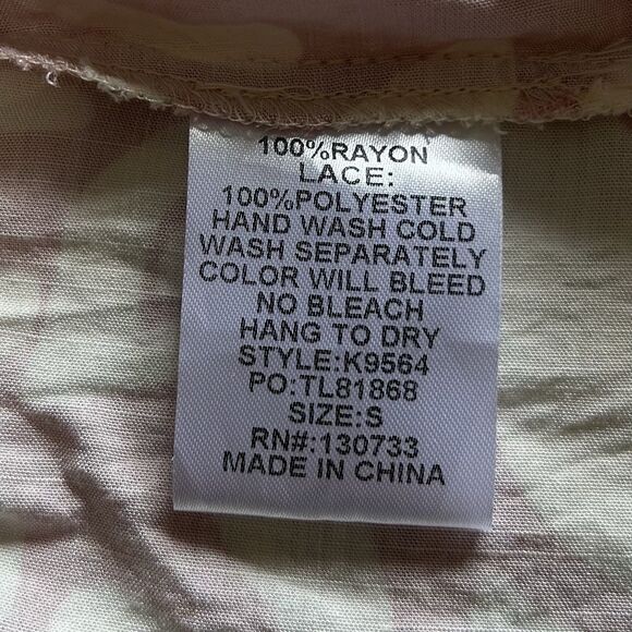 Umgee Dress Women S Pink Ivory Print Tiered Mini Babydoll Tribal Tropical Comfy - Picture 4 of 12